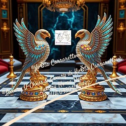 Falcons in gold,opals Luxury Home Decor by ®Květa Carrarettovà