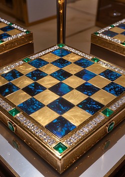 DELUX Gold,Opals Chessboard